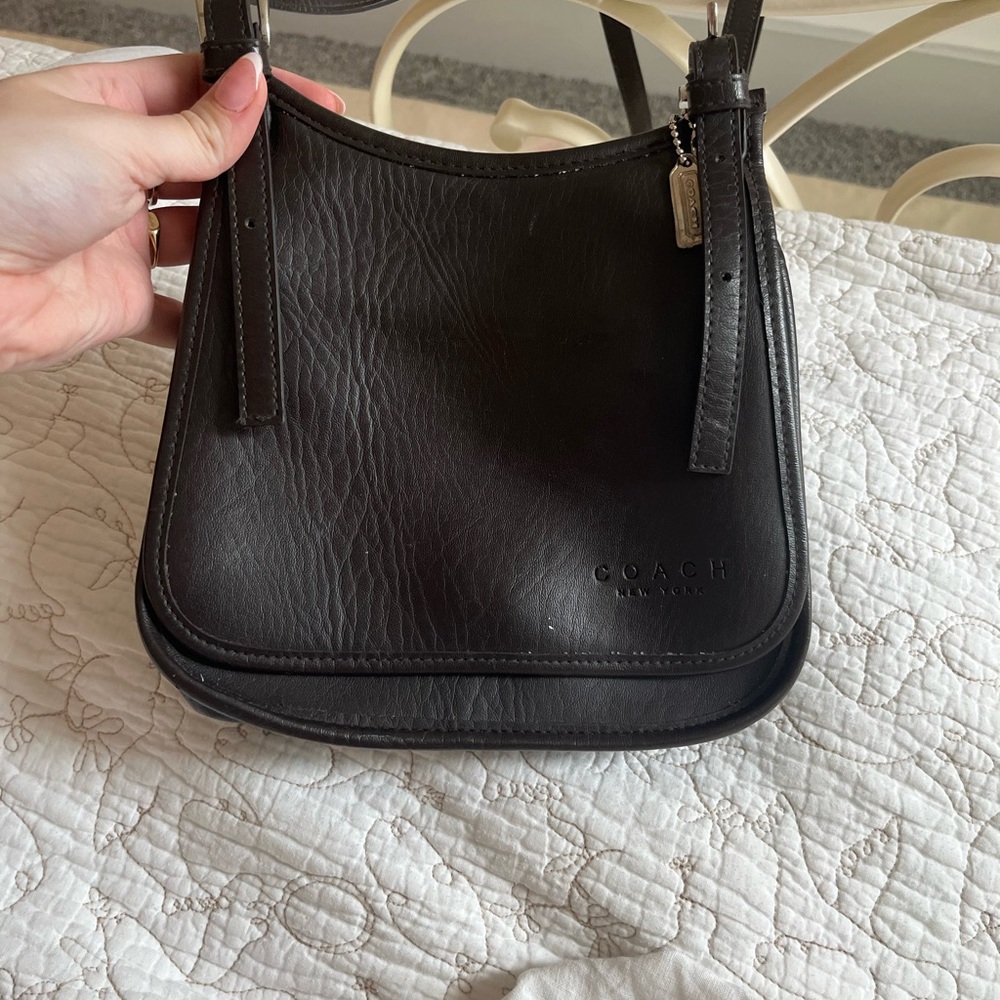 Coach chocolate leather crossbody